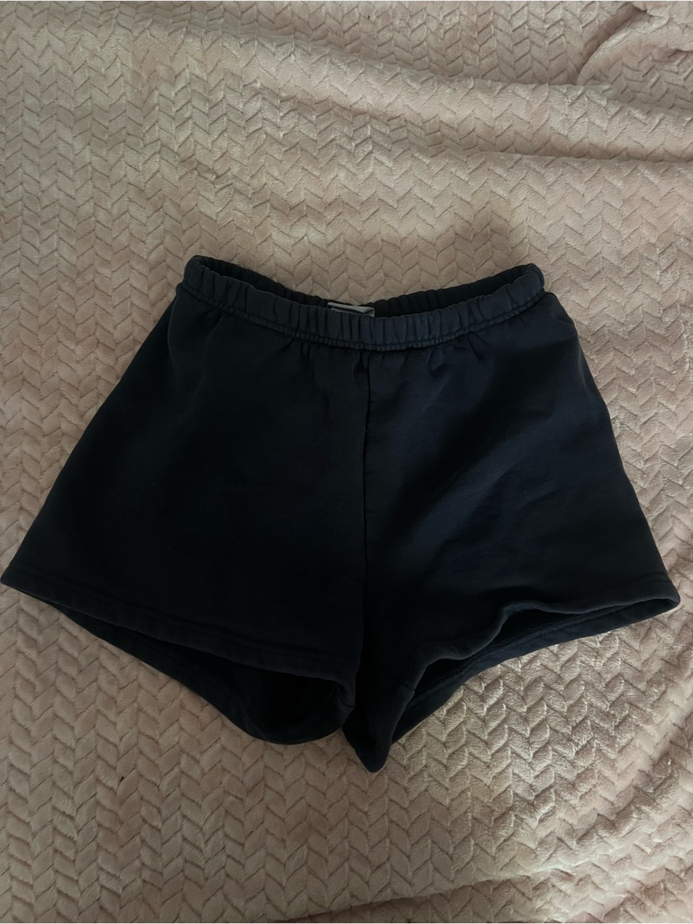 TNA Navy High-Waist Elastic Shorts